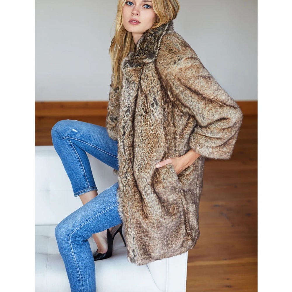 Emerson Fry Big Faux Fur Coat